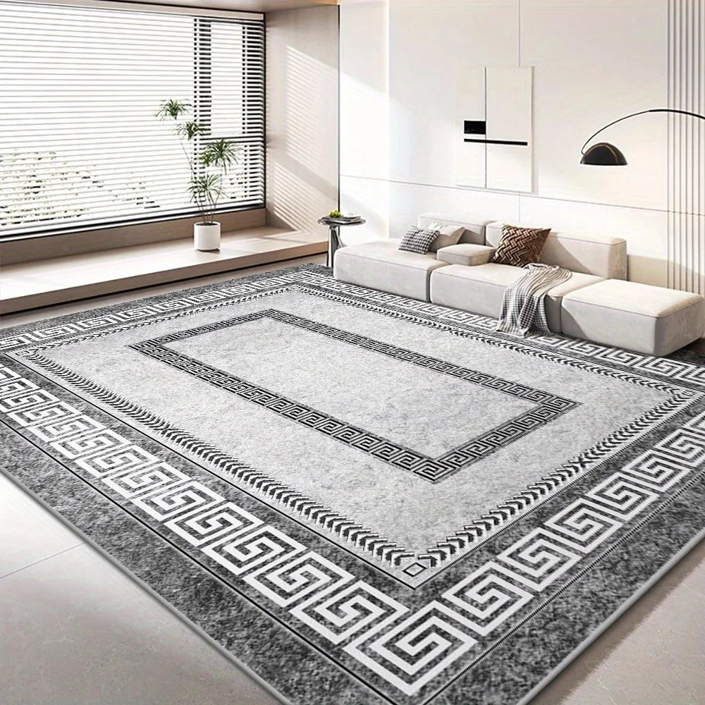 VIKAMA Light Luxury Geometric Facecloth Carpet Rug