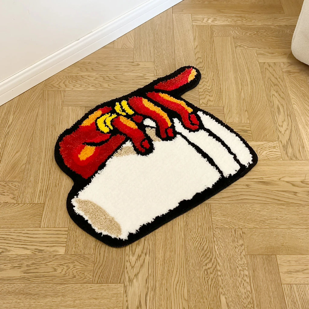 Cup Hand Tufted Rug – Trendy Pop Art Style Floor Decor