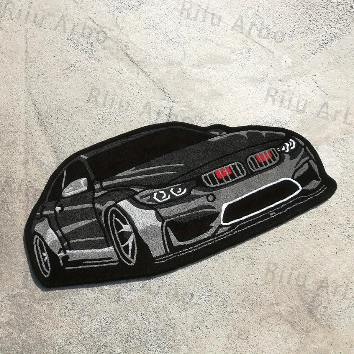 BMW M4 Inspired Tufted Rug – Sports Car Floor Mat for Bedroom or Garage
