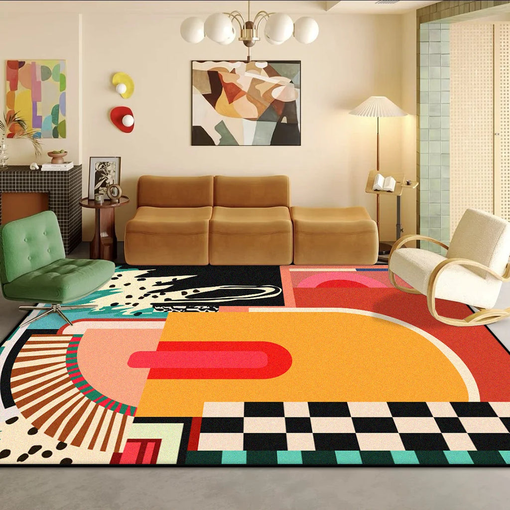 Chromatic Drift Art Rug by Aurelia Voss – Colorful Modern Fluffy Area Rug