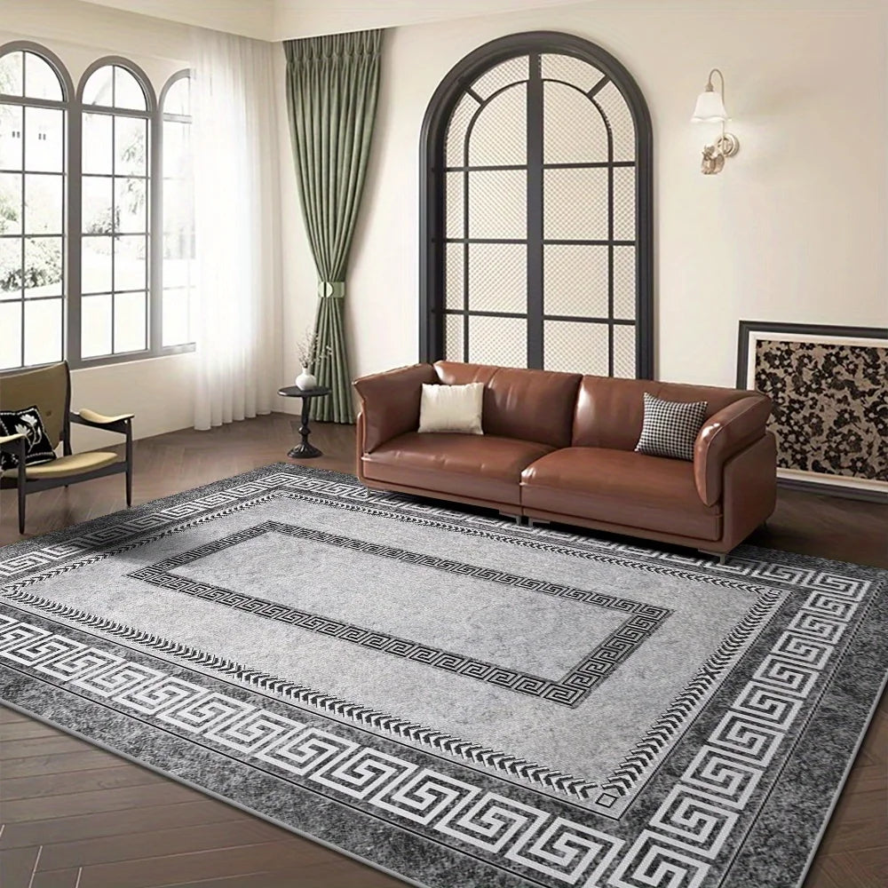 VIKAMA Light Luxury Geometric Facecloth Carpet Rug