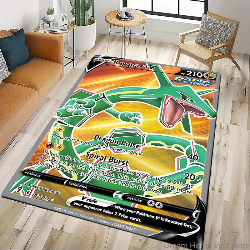 Japanese Anime Retro Pokemon Card Pattern Carpets Bedroom Play Mats Rug Liveroom Home Decor Carpet