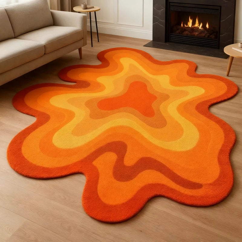 “Dopamine Drift” Irregular Abstract Art Rug by Ava Lioré