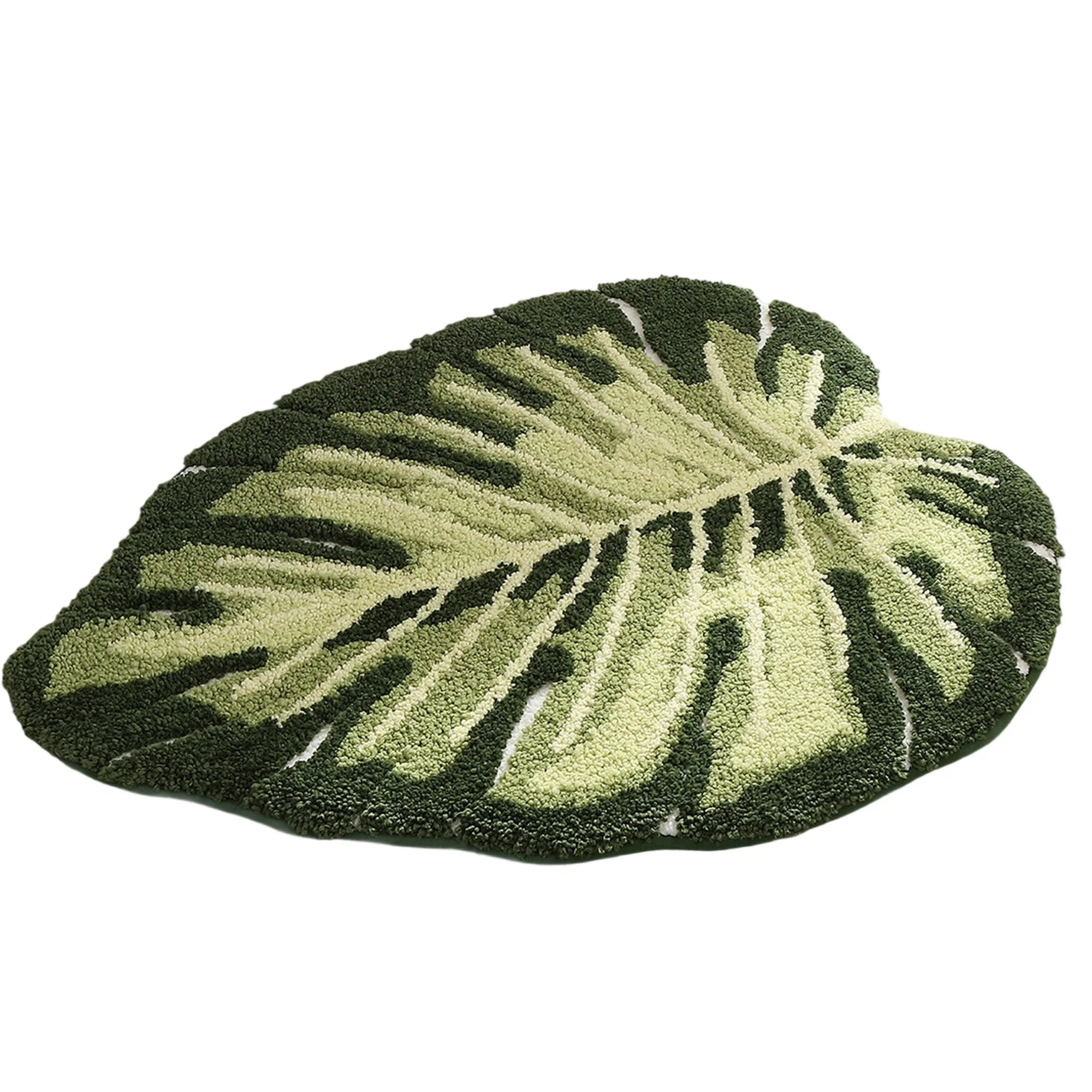 Green Leaf Luxe Bath Rug by Liora Vale – Soft Plush Non-Slip Bathroom Mat