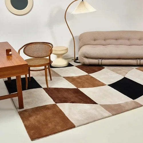 Chessboard Mirage Rug by Liora Kade — Modern Graphic Art Carpet for Living Rooms & Bedrooms