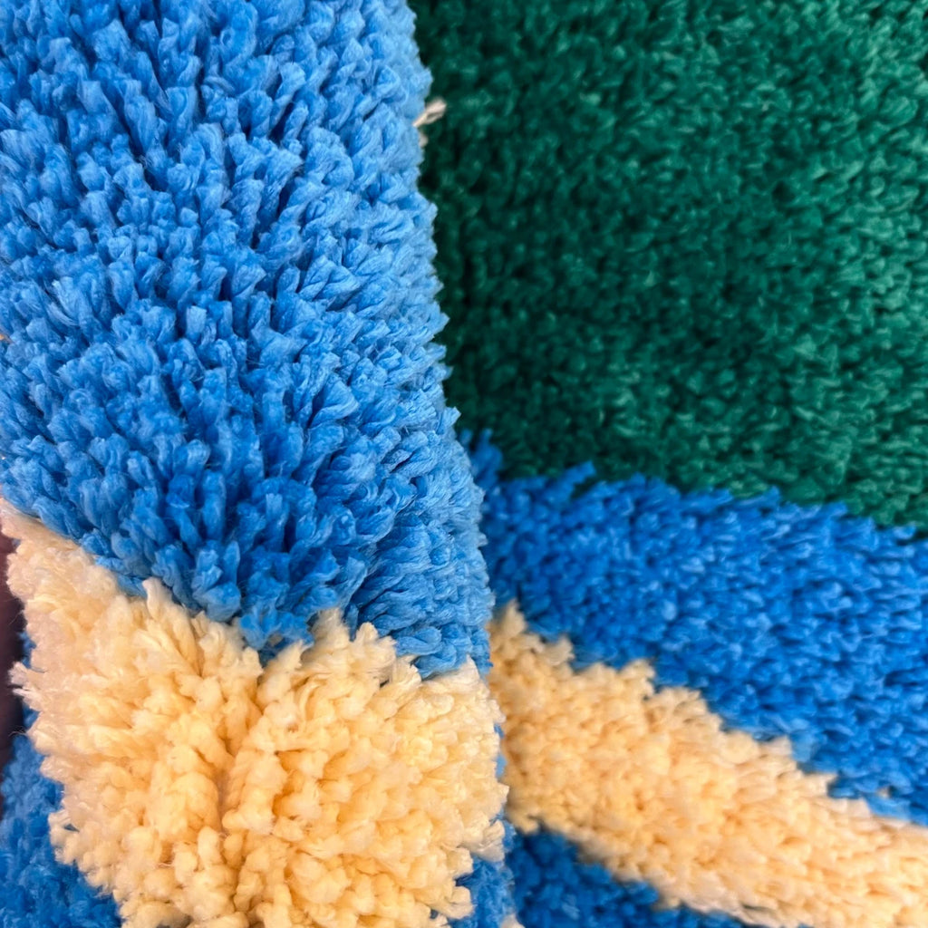 Frog Tufted Rug – Cute Green Cartoon Frog Floor Mat for Bathroom or Bedroom.