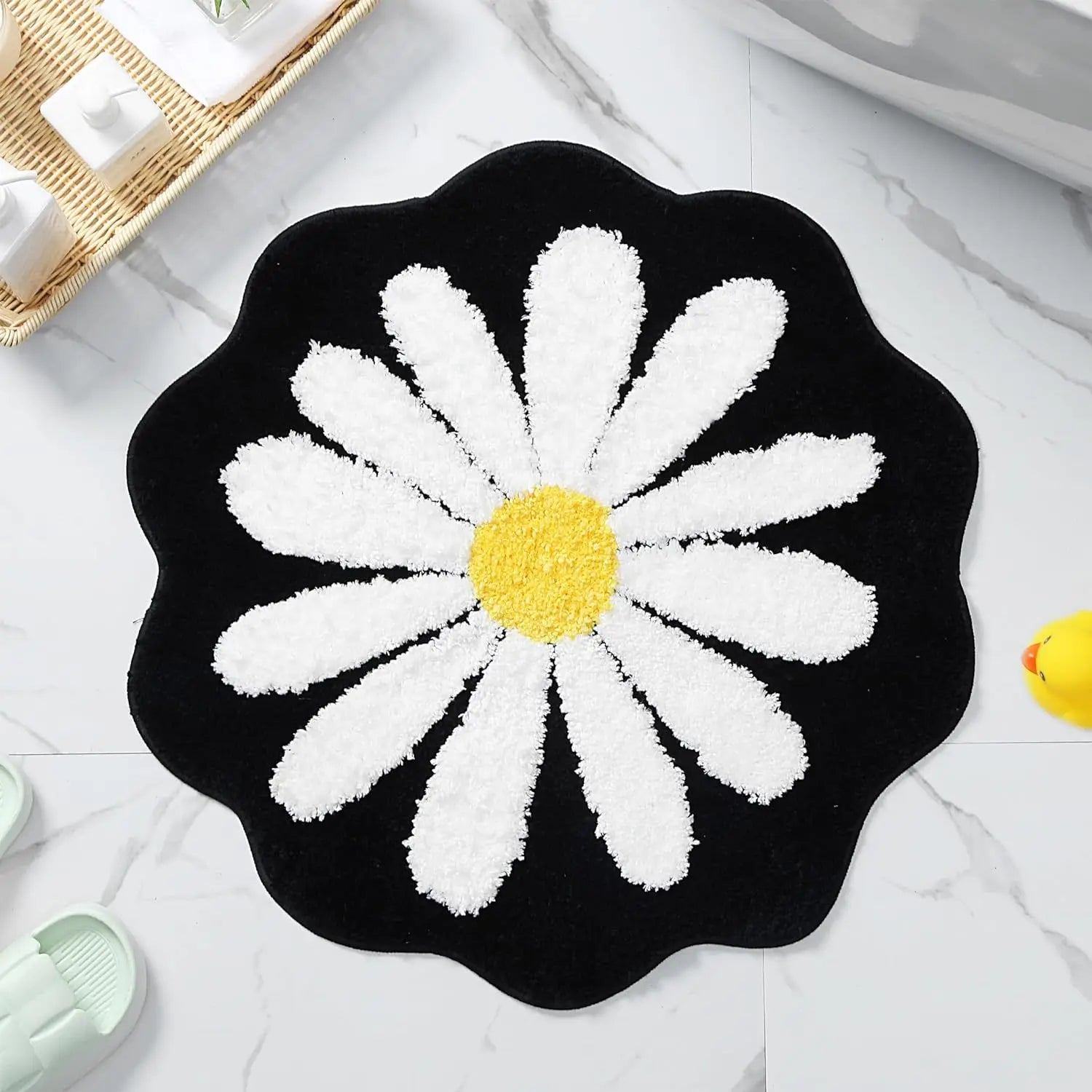 Tufted Flower Rug – Ultra-Soft Non-Slip Accent Mat for Living Room, Bedroom & Bath