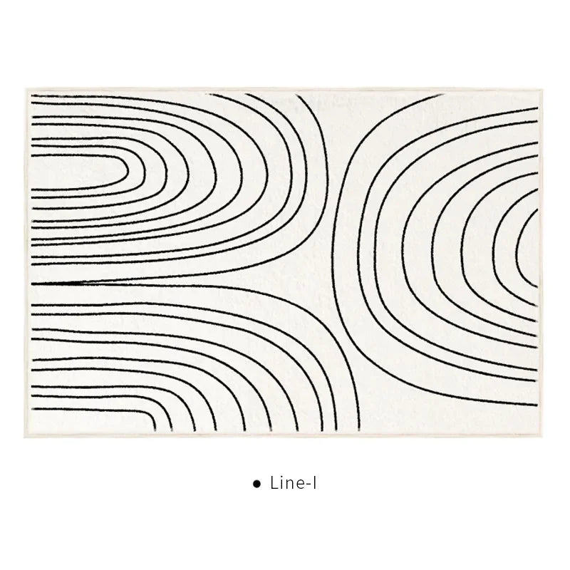 “The Monolith Curve” — Tufted Linework Rug from the Liora Kessan Studio Collection