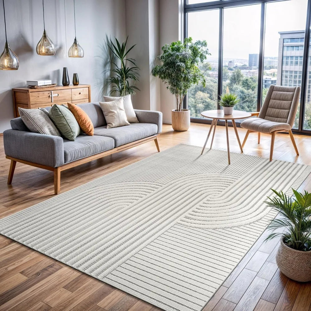 “Contour Drift No. 12” — Tufted Sculptural Swirl Rug from the Elian Varo Modernist Series