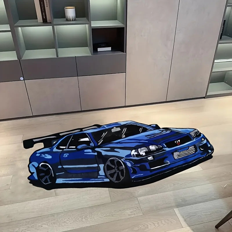 Nissan R34 Skyline Inspired Tufted Rug – JDM GTR Floor Mat for Bedroom or Garage