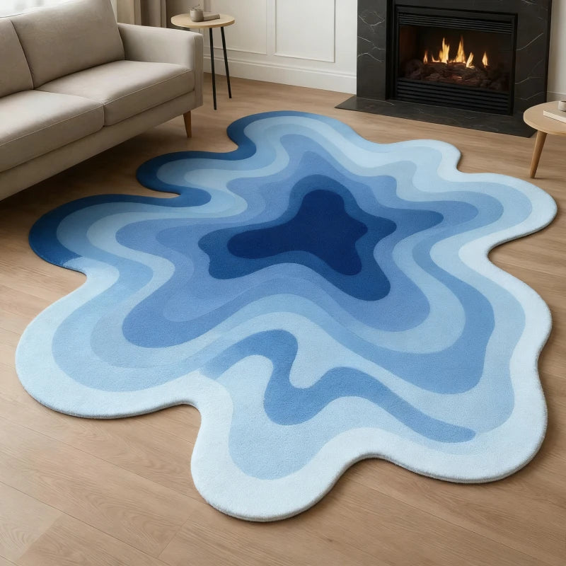 “Dopamine Drift” Irregular Abstract Art Rug by Ava Lioré