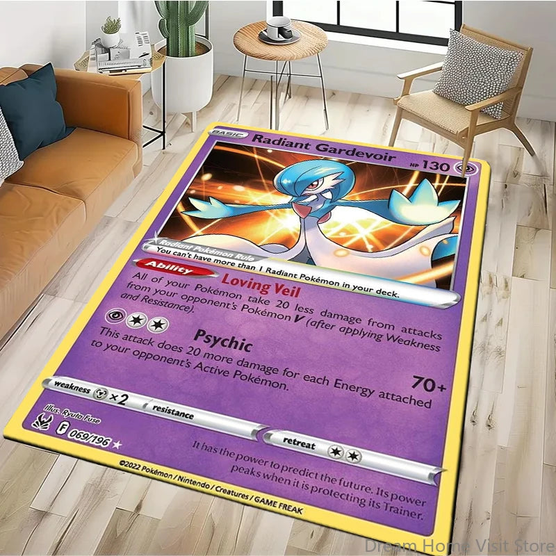 Japanese Anime Retro Pokemon Card Pattern Carpets Bedroom Play Mats Rug Liveroom Home Decor Carpet