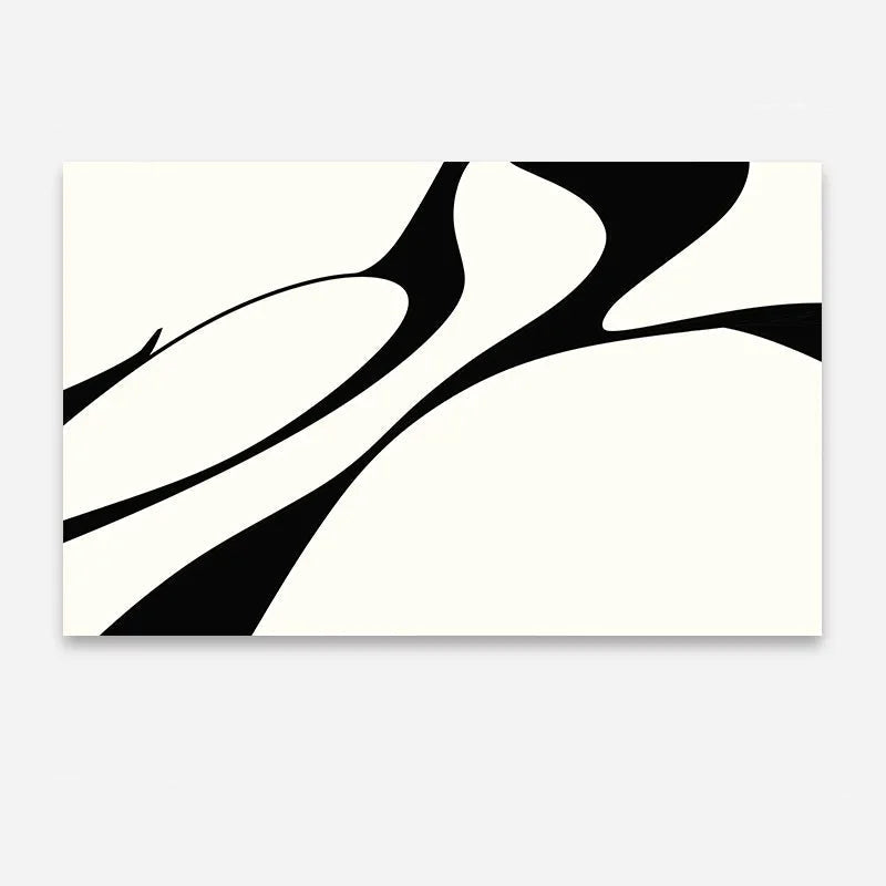 “Noir Lines" – Minimalist Black & White Geometric Rug by Aure Rendu