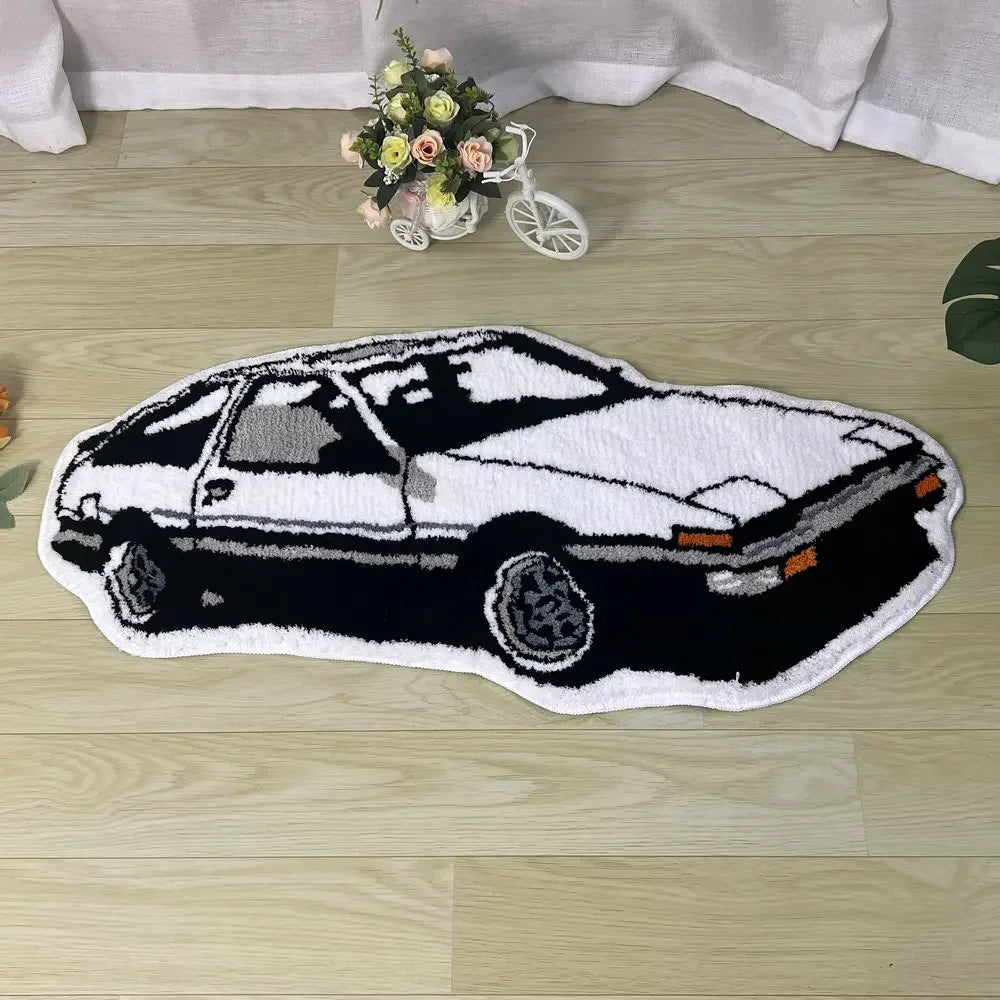 Retro AE86 Rug – Drift Car Tufted Floor Mat for Car Lovers