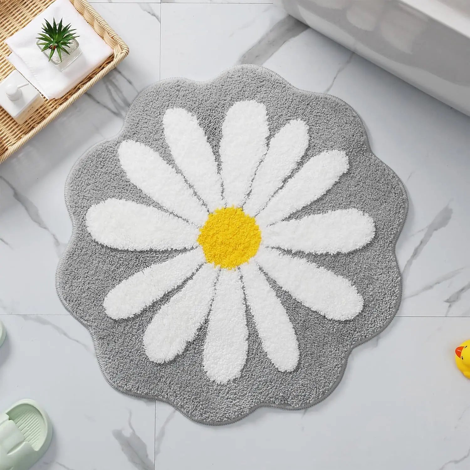 Tufted Flower Rug – Ultra-Soft Non-Slip Accent Mat for Living Room, Bedroom & Bath