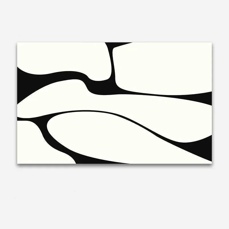 “Noir Lines" – Minimalist Black & White Geometric Rug by Aure Rendu