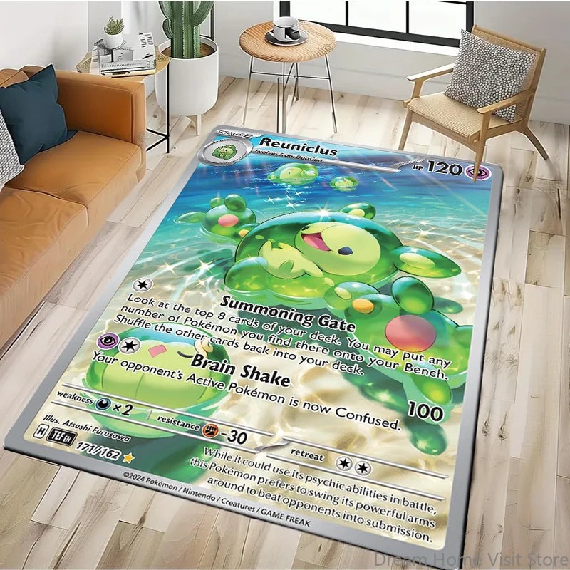 Japanese Anime Retro Pokemon Card Pattern Carpets Bedroom Play Mats Rug Liveroom Home Decor Carpet