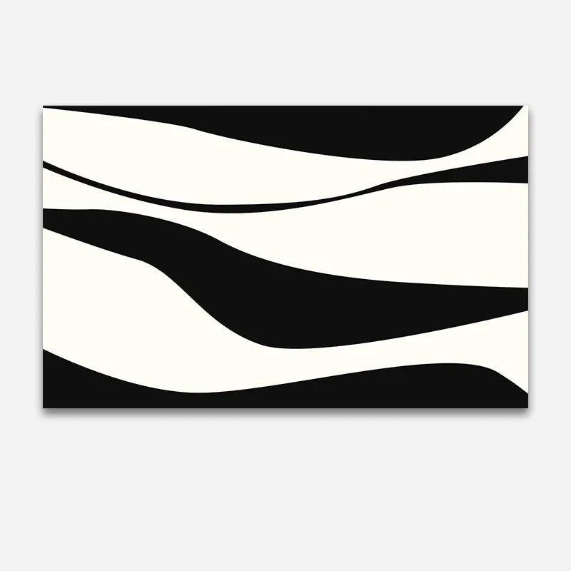 “Noir Lines" – Minimalist Black & White Geometric Rug by Aure Rendu