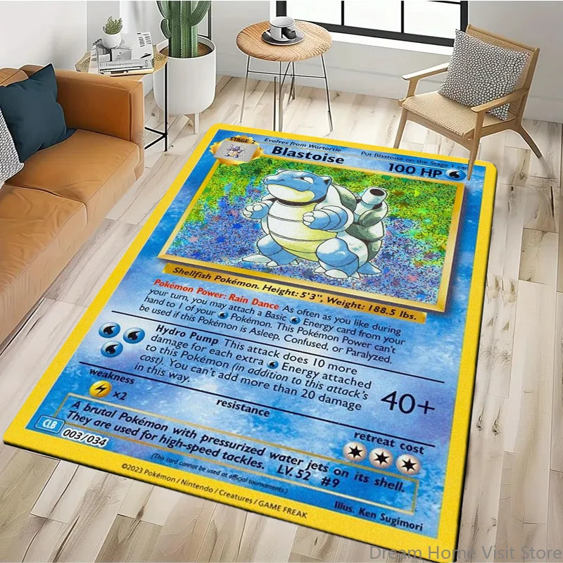 Japanese Anime Retro Pokemon Card Pattern Carpets Bedroom Play Mats Rug Liveroom Home Decor Carpet