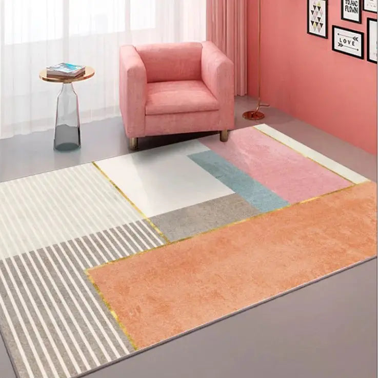 “Soft Horizon Study Collection” — Tufted Velvet Minimalist Rug from the Soren Hale Scandinavian Collection