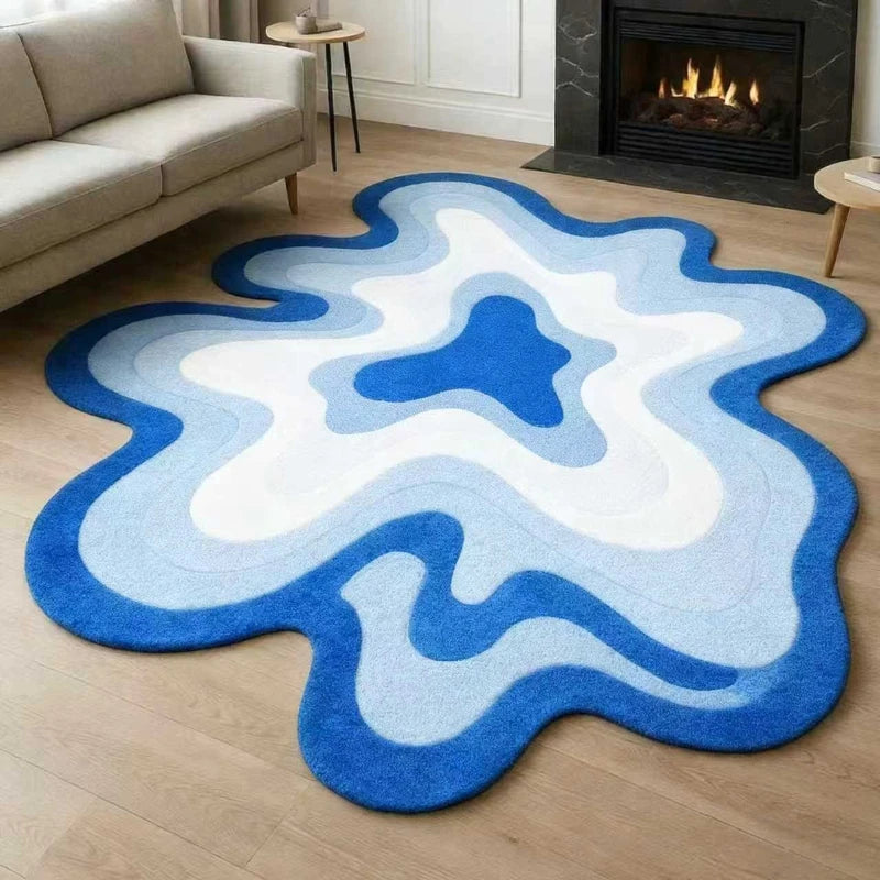 “Dopamine Drift” Irregular Abstract Art Rug by Ava Lioré
