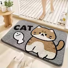 Cute Pet Tufted Rug – Dog and Cat Design Floor Mat for Animal Lovers