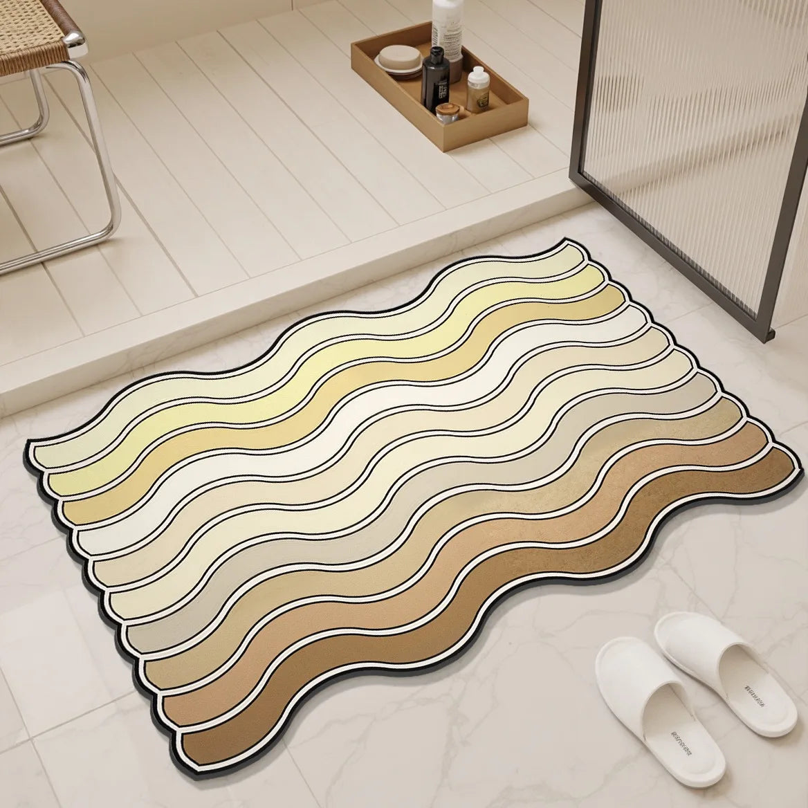 “Azure Flow" Bath Rug – Design by Liora Vale