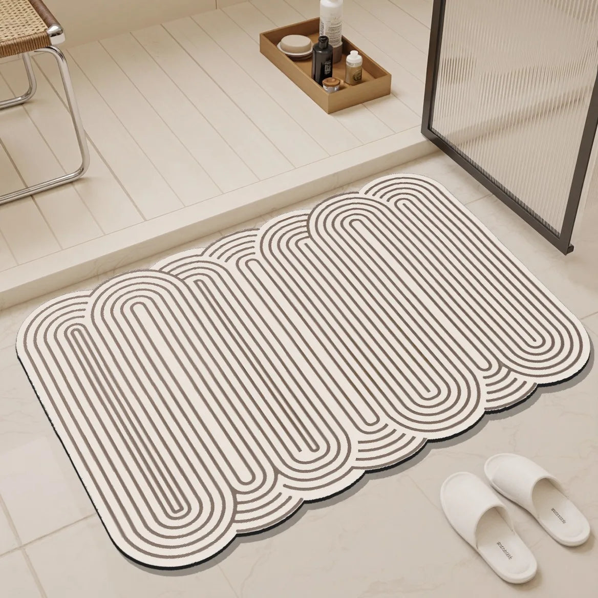 “Azure Flow" Bath Rug – Design by Liora Vale