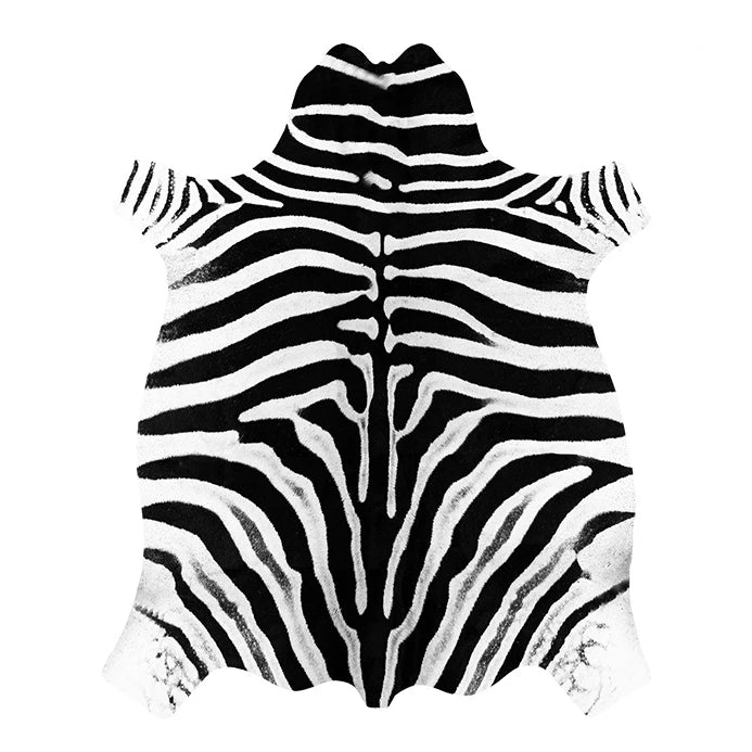 Cowhide Drift Luxe Rug – Modern Irregular Faux Cowhide Plush Carpet