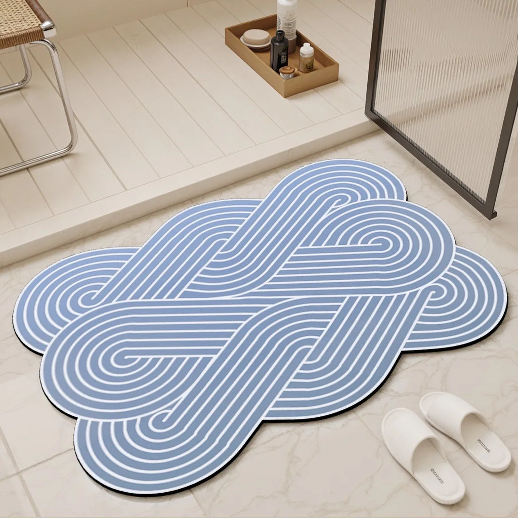 “Azure Flow" Bath Rug – Design by Liora Vale
