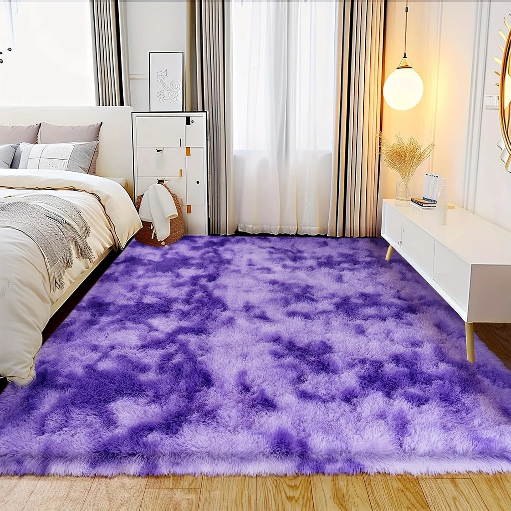AuroraDream Purple Plush Rug – Ultra-Soft Non-Slip Art Carpet for Living Room, Bedroom & Nursery
