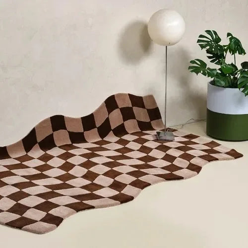 Chessboard Mirage Rug by Liora Kade — Modern Graphic Art Carpet for Living Rooms & Bedrooms